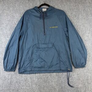 Vintage Time Out US Space Camp Windbreaker Jacket Blue Hooded Anorak Mens Small